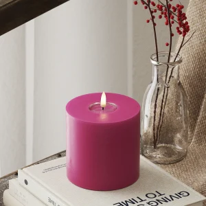 LED Bloklys Ø 10 x 10 cm Magenta